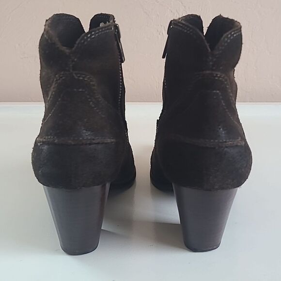 Frye Womens Flynn Short Ankle Zip Boot Oiled Suede Brown Leather Size 9M - Picture 6 of 16